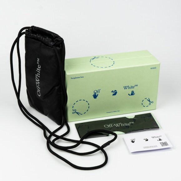 NEW Off-White CARRARA 007 Black Dark Grey Unisex Rectangular Sunglasses - Picture 10 of 13